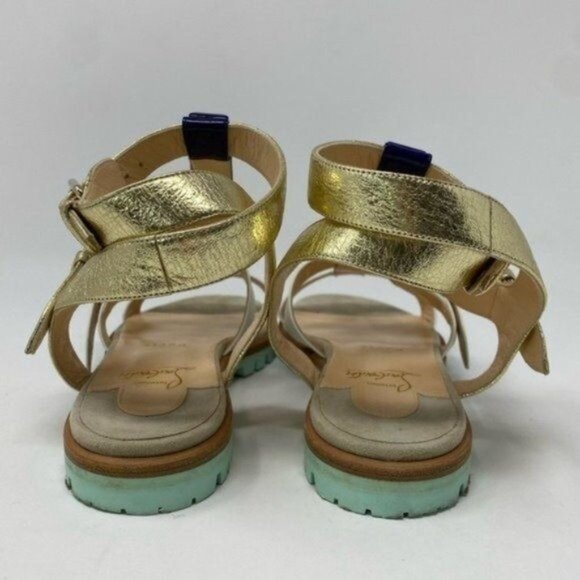 Authentic Christian Louboutin Rock N Buckle Colorblock Leather Gladiator Sandals - Picture 4 of 7